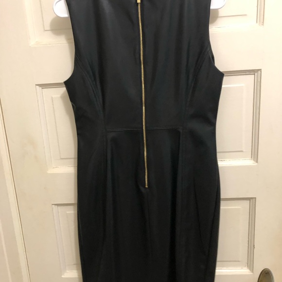 Calvin Klein fitted trendy pleather dress size 10 - Picture 4 of 4